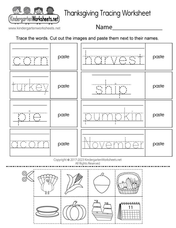 Thanksgiving Free Worksheets Printable