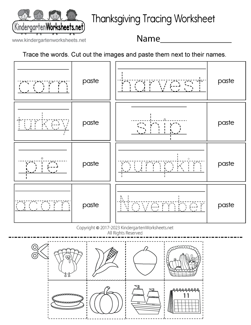 Thanksgiving Tracing Worksheet - Free Printable, Digital, &amp;amp; Pdf pertaining to Thanksgiving Words Worksheet