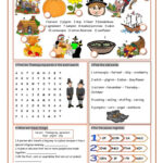Thanksgiving Vocabulary Exercises Wo…: English Esl Worksheets Pdf Regarding ESL Thanksgiving Worksheets