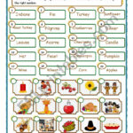 Thanksgiving   Vocabulary   Matching   Esl Worksheetmarãlia Gomes Within Thanksgiving Matching Worksheet
