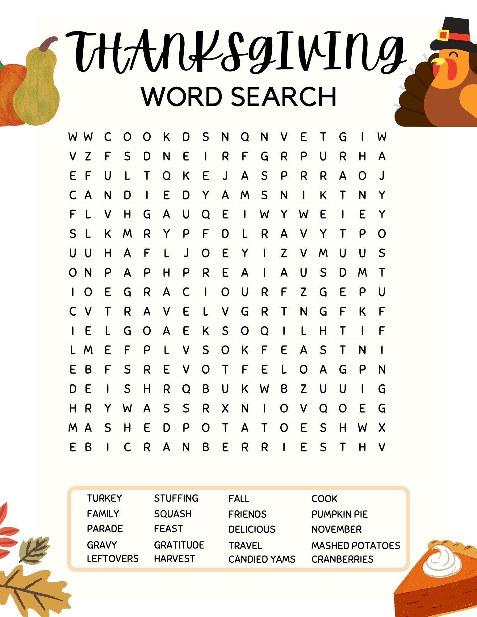 Thanksgiving Word Search Printable, Autumn Word Search, Family pertaining to Thanksgiving Word Search Super Teacher Worksheets