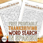 Thanksgiving Word Search Printable In Spanish [Free Printable Intended For Thanksgiving Worksheets In Spanish Free