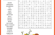 Thanksgiving Word Search with Thanksgiving Word Scramble Worksheet