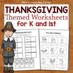 Thanksgiving Worksheet Packet For Kindergarten And First Grade Intended For Thanksgiving Worksheets For 1st Grade