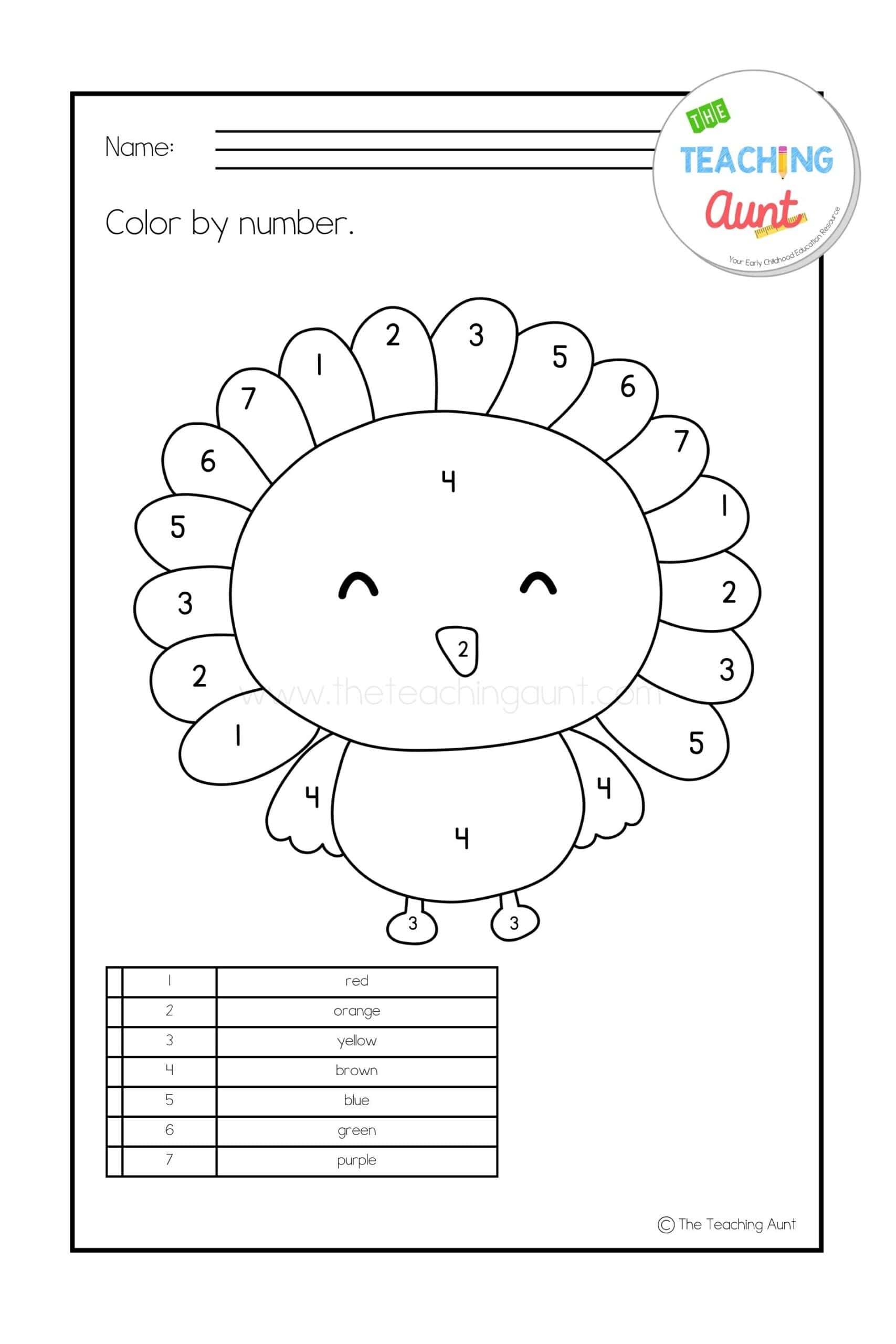 Thanksgiving Worksheets For Preschool - The Teaching Aunt in Thanksgiving Pre-K Worksheets