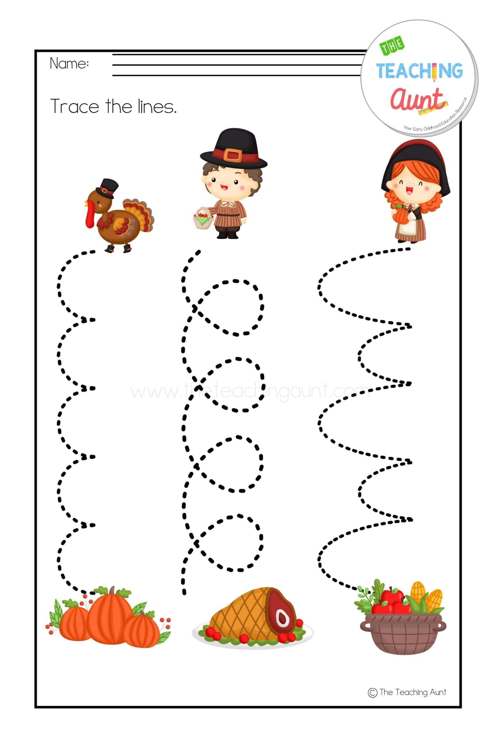 Thanksgiving Worksheets For Preschool - The Teaching Aunt pertaining to Free Printable Thanksgiving Worksheets For Kindergarten