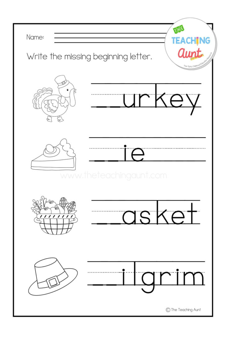 Thanksgiving Worksheet Activities