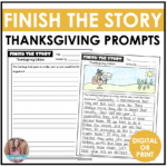 Thanksgiving Writing Activity Finish The Story Creative Writing Regarding Thanksgiving Creative Writing Worksheets