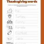 Thanksgiving Writing Words   Classful With Regard To Thanksgiving Words Worksheet
