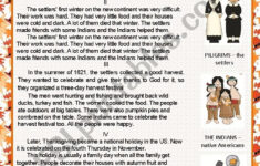 The History Of Thanksgiving - Esl Worksheetlediti in History of Thanksgiving Worksheet