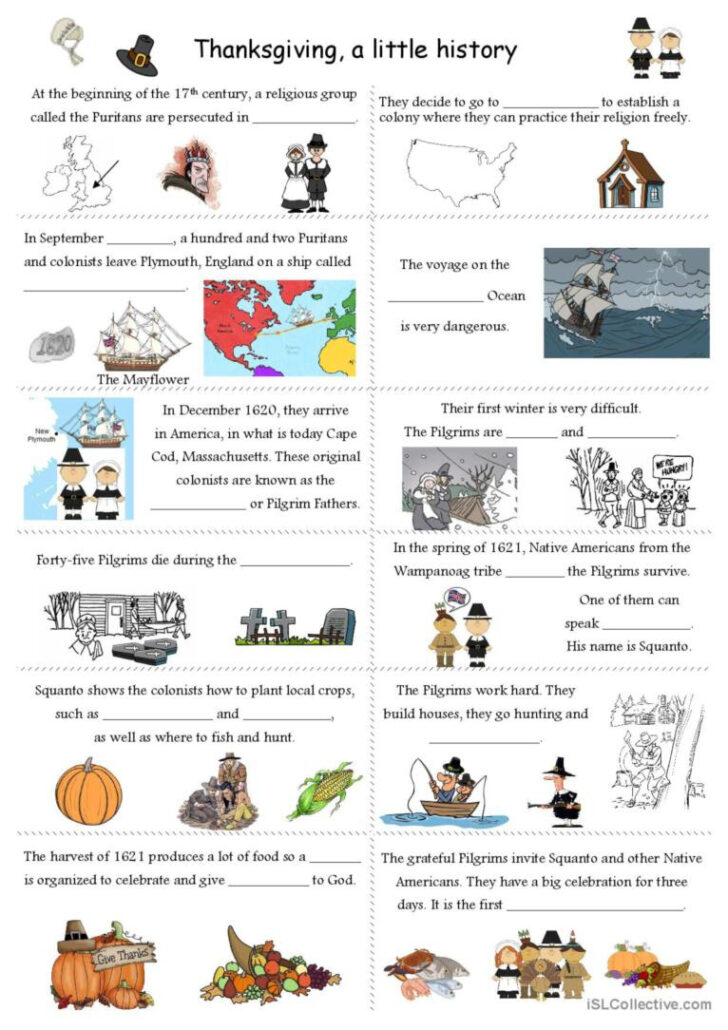 The First Thanksgiving Worksheet