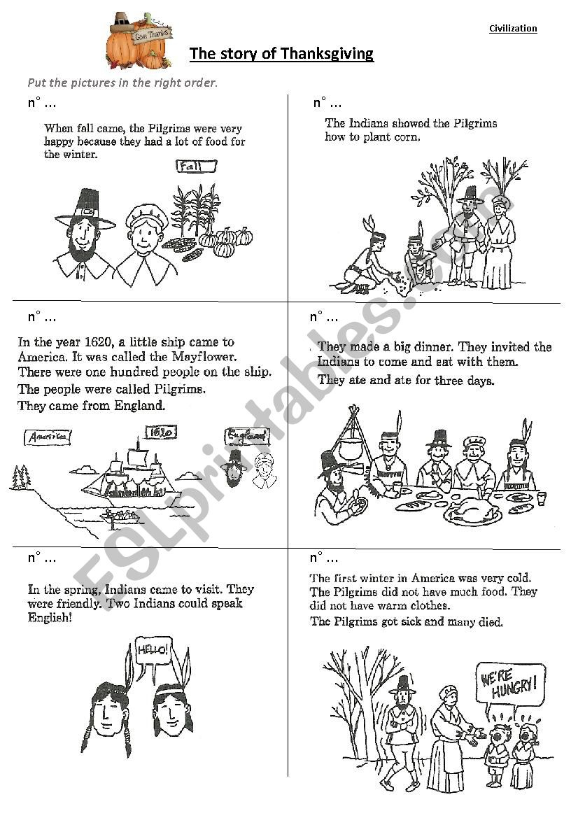 The Story Of Thanksgiving - Esl Worksheetrosebay for The Real Story of Thanksgiving Worksheet