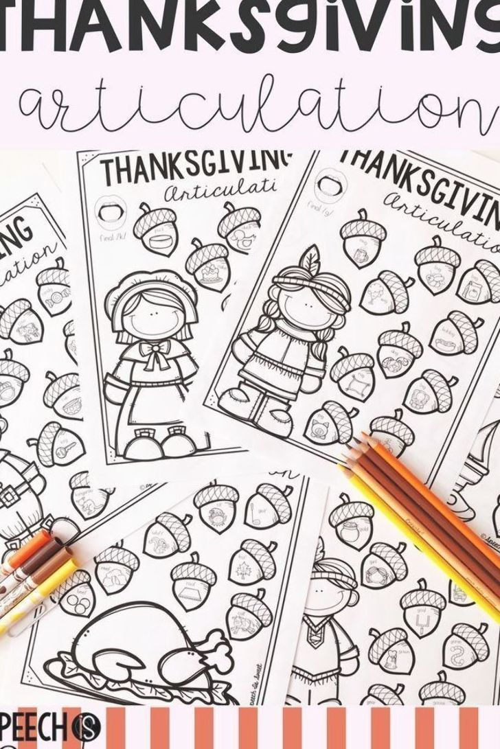 These Thanksgiving Articulation Printables Are Super Fun And with Thanksgiving Articulation Worksheets