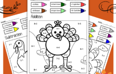 Turkey Math Thanksgiving Colornumber Thanksgiving Math inside Thanksgiving Turkey Worksheets