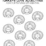 Turkeys Love Adjectives (Free Parts Of Speech Worksheet Regarding Thanksgiving Adjectives Worksheet