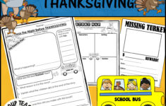 Twas The Night Before Thanksgiving Activity Sheets | Madeteachers with Twas The Night Before Thanksgiving Worksheets