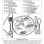Whatã‚Â´s On Your Thanksgiving Plate?   Esl Worksheetlina Therese Inside My Thanksgiving Plate Worksheet