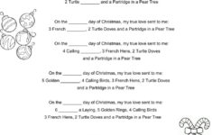 12 Days Of Christmas Activity - Worksheets Library in The Twelve Days of Christmas Worksheets