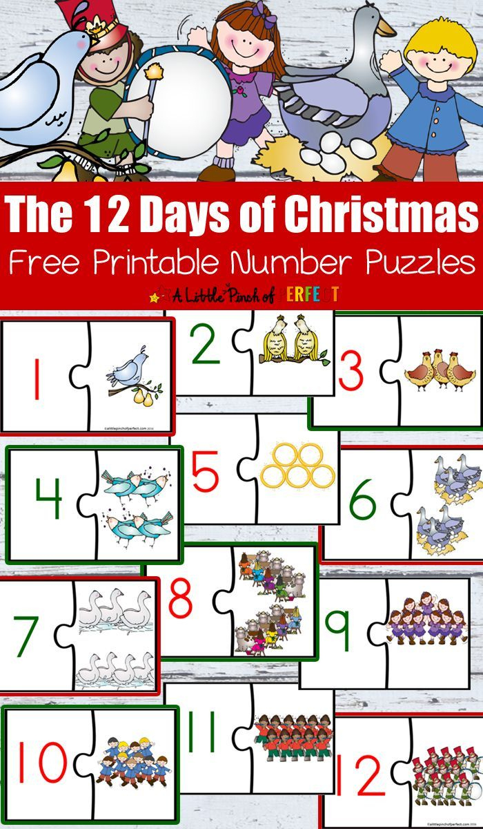 12 Days Of Christmas Free Printable Math Number Puzzles - A Little in 12 Days Of Christmas Math Worksheets