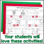 3 Digit Subtraction With Regrouping Christmas Math Worksheets Inside Christmas Subtraction With Regrouping Worksheets