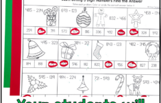 3 Digit Subtraction With Regrouping Christmas Math Worksheets inside Christmas Subtraction with Regrouping Worksheets