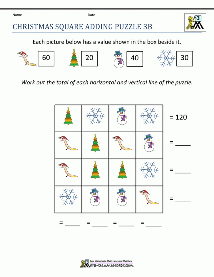 3rd Grade Math Christmas Worksheets 3rd Grade Math Christmas Worksheets