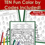 3Rd Grade Math Skills Review   Christmas Practice & Colorcode Intended For Christmas 3Rd Grade Worksheets