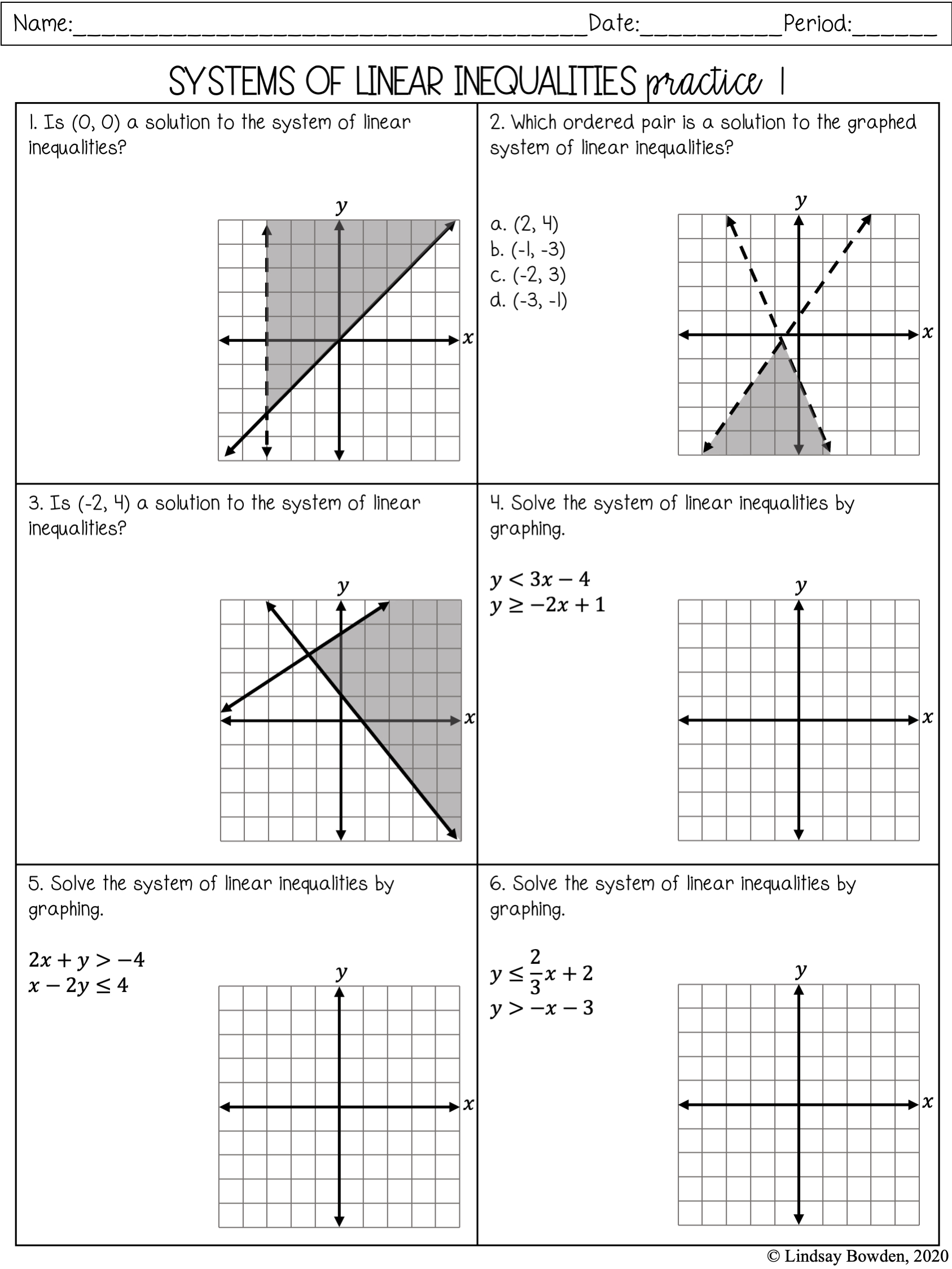 4.5: Solving Systems Of Linear Inequalities (Two Variables with regard to Solving Linear Systems by Graphing Christmas Worksheets Answers