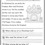 50 Christmas Reading Comprehension Printable   Kindergarten   First Grade    Worksheets   Instant Download Fluency Worksheet English Learing Throughout Christmas Story Reading Comprehension Worksheets