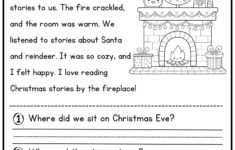 50 Christmas Reading Comprehension Printable - Kindergarten - First Grade -  Worksheets - Instant Download Fluency Worksheet English Learing throughout Christmas Story Reading Comprehension Worksheets