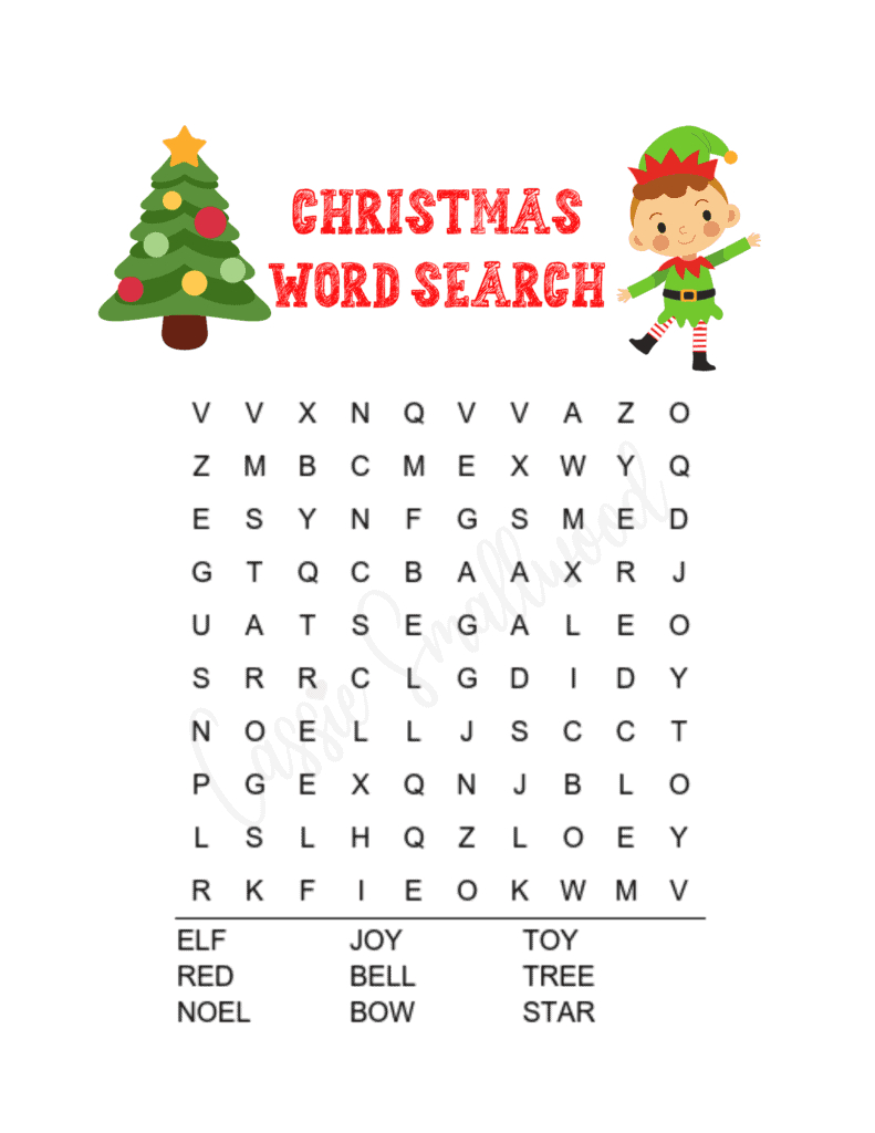 6 Fun Christmas Word Search Free Printables - Cassie Smallwood for Christmas Worksheets Word Search