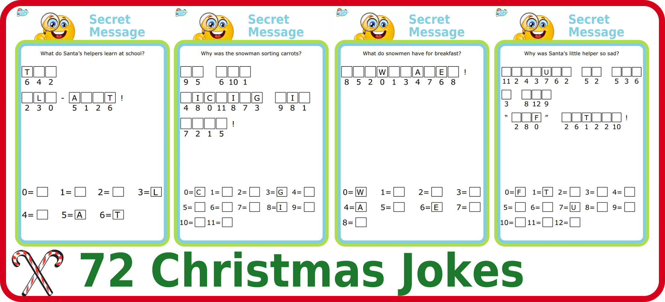 72 Christmas-Themed Secret Message Jokes And Riddles – The Trip with Christmas Hidden Message Worksheets