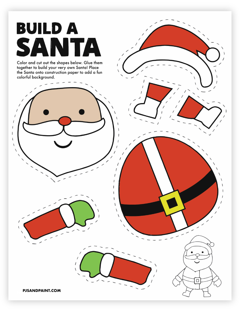8 Free Printable Christmas Themed Cut And Paste Projects - Pjs And intended for Color Cut and Paste Christmas Worksheets