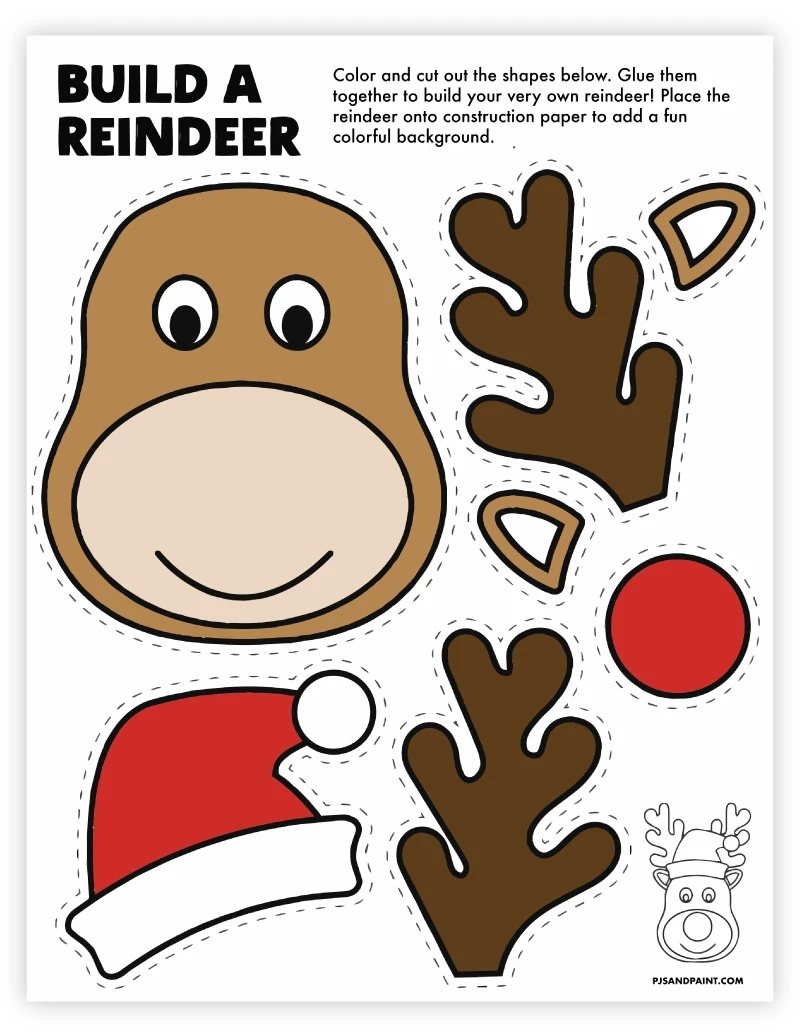 8 Free Printable Christmas Themed Cut And Paste Projects - Pjs And within Cut And Paste Christmas Worksheets For Kindergarten