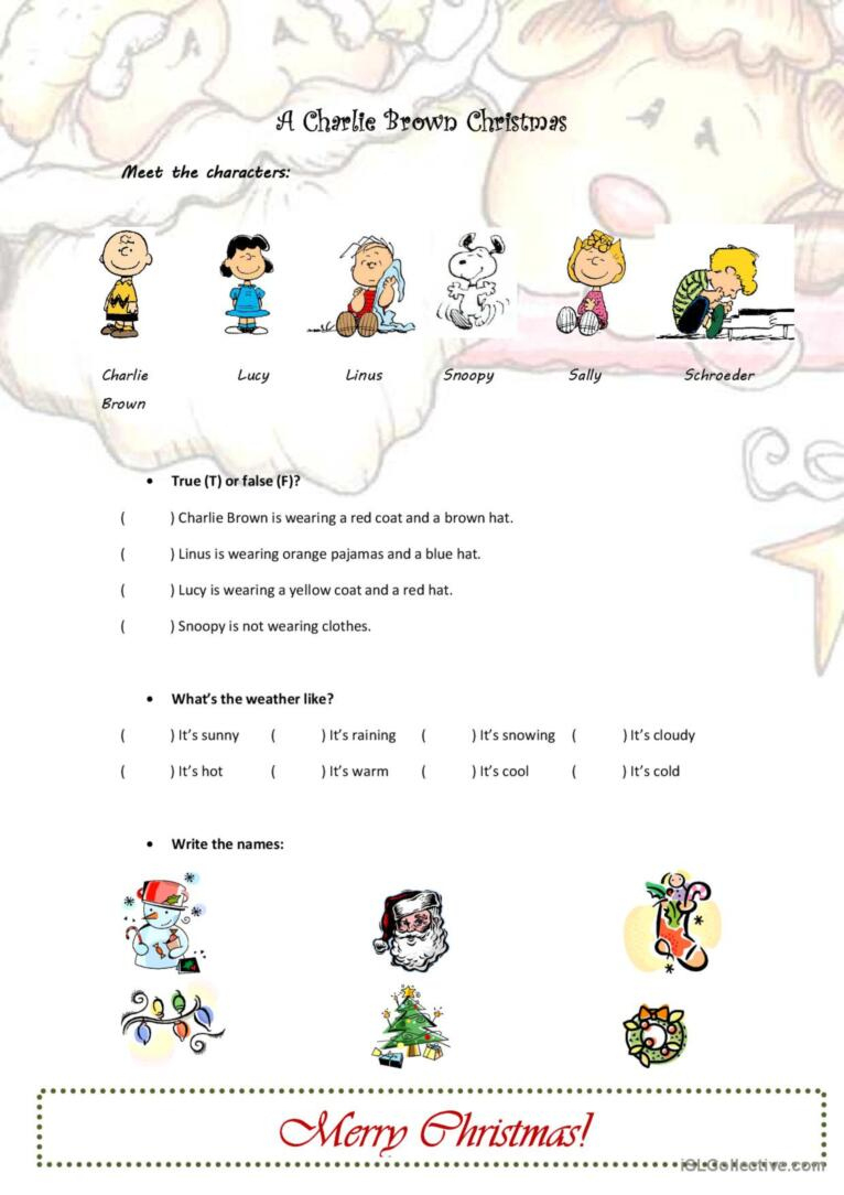 A Charlie Brown Christmas Pictur…: English Esl Worksheets Pdf &amp;amp; Doc regarding Charlie Brown Christmas Worksheets
