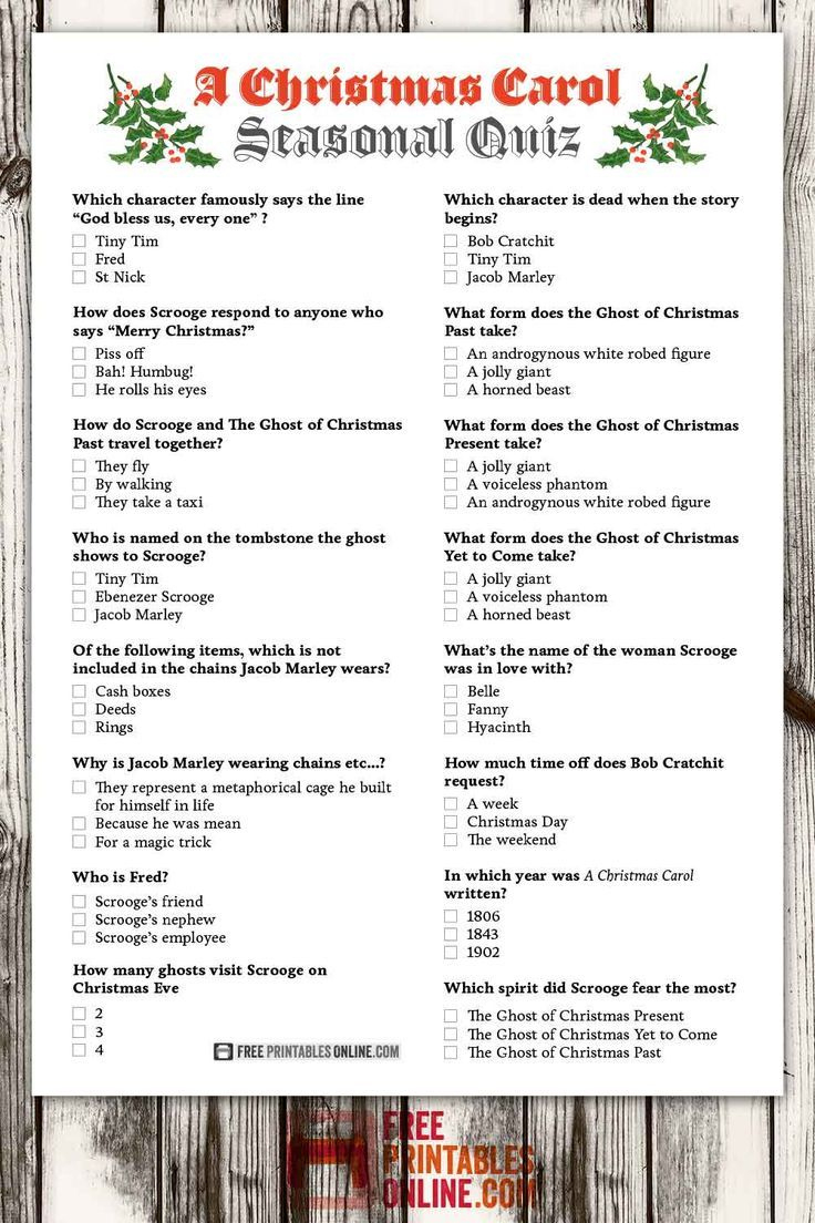 A Christmas Carol Quiz within Christmas Carol Trivia Worksheets Answers