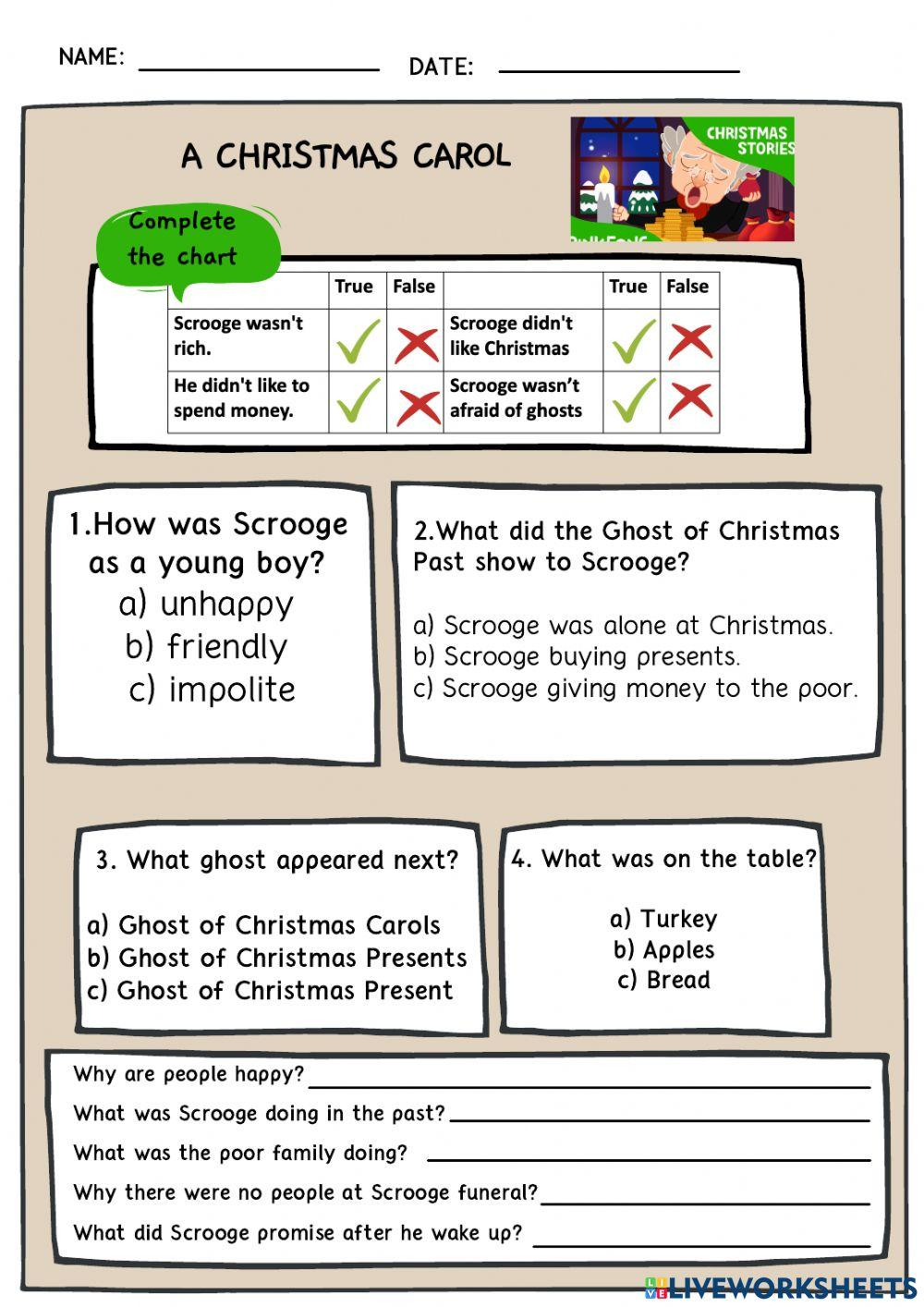 A Christmas Carol Worksheet Worksheet - Worksheets Library within A Christmas Carol Worksheets Printable