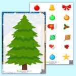 Activity Sheet «Decorating The Christmas Tree»   Printable Pdf To Within Christmas Tree Decorating Worksheets