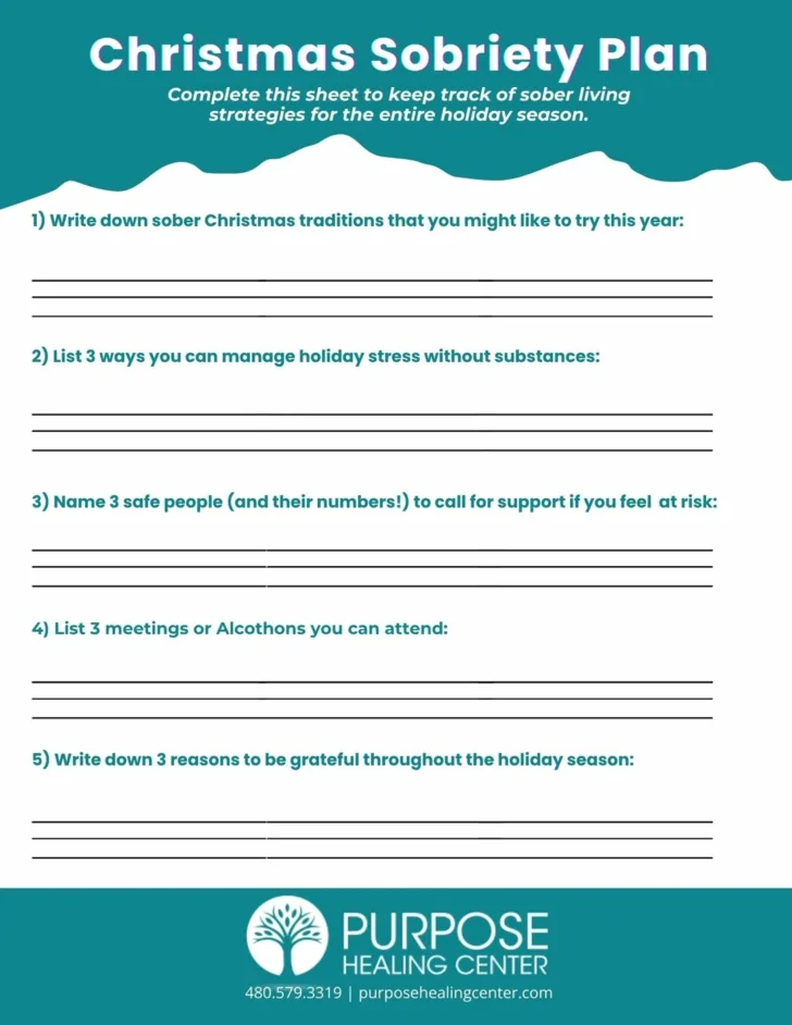 Christmas Relapse Prevention Worksheets Christmas Relapse Prevention Worksheets
