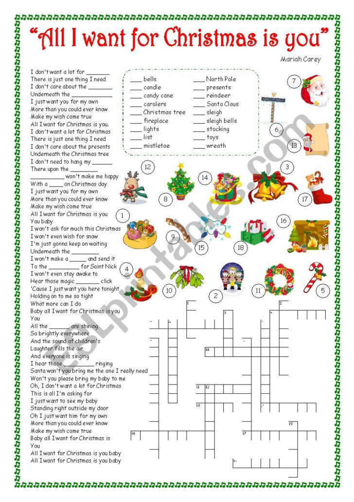 Christmas Songs Activities Worksheets