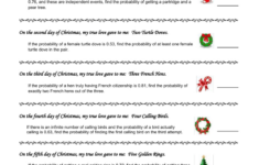 Ap Statistics Worksheet: Twelve Days Of Christmas Probability intended for 12 Days of Christmas Statistics Worksheets