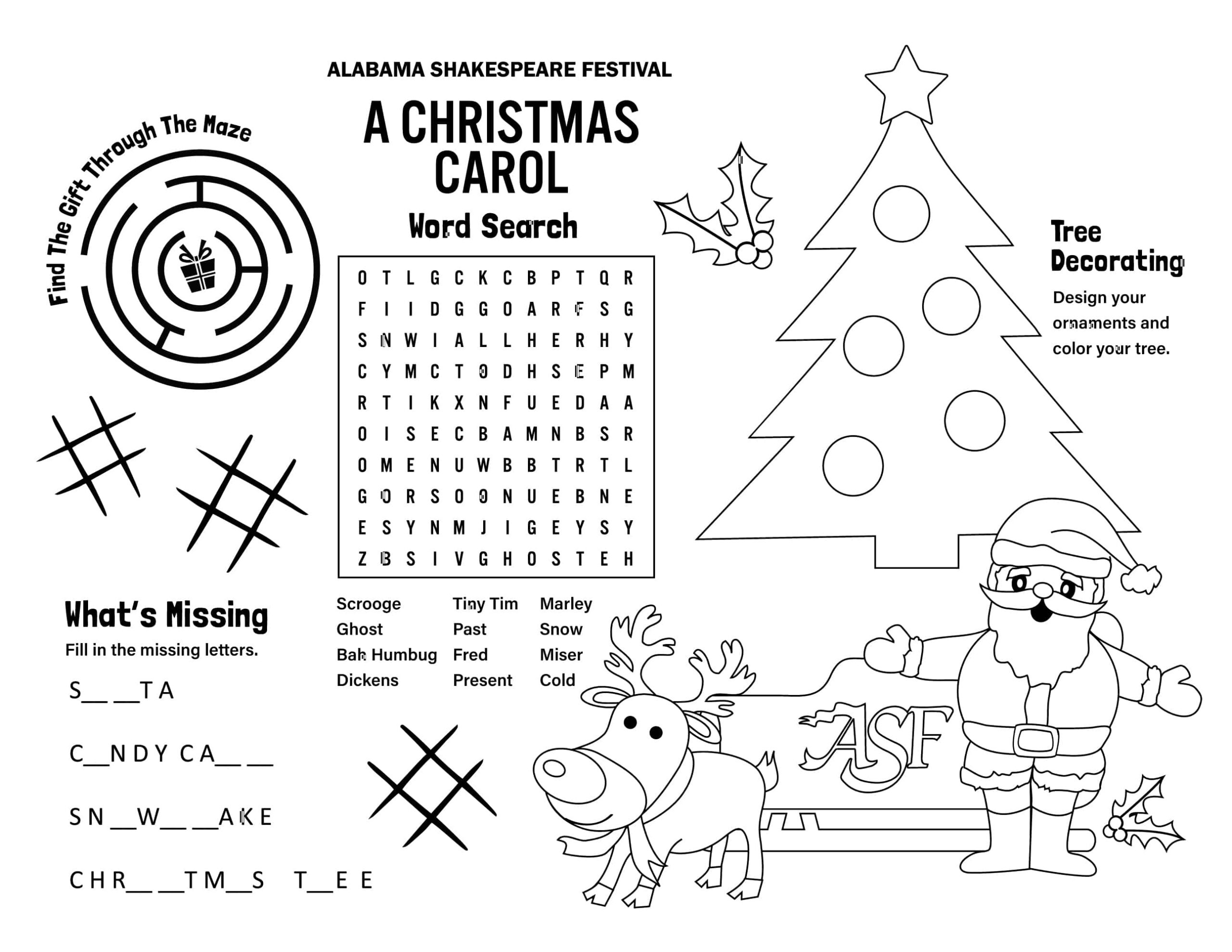 At Home | Alabama Shakespeare Festival within Christmas Carol Worksheets Free