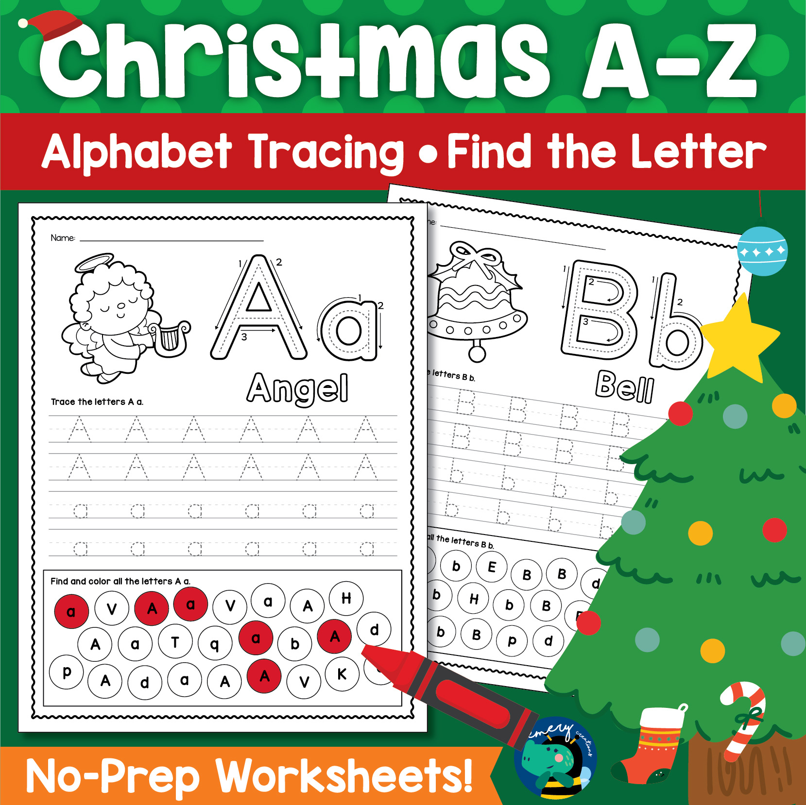 Christmas A-Z Worksheets: Alphabet Tracing | Find The Letter | No inside Christmas Alphabet Worksheets Kindergarten