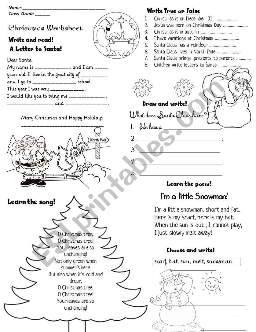 Christmas Activity Worksheet - Esl Worksheetlucia13 inside What Christmas Means To Me Worksheets