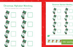 Christmas Alphabet Matching Worksheet: Letters S-Z for Christmas Letter Matching Worksheets