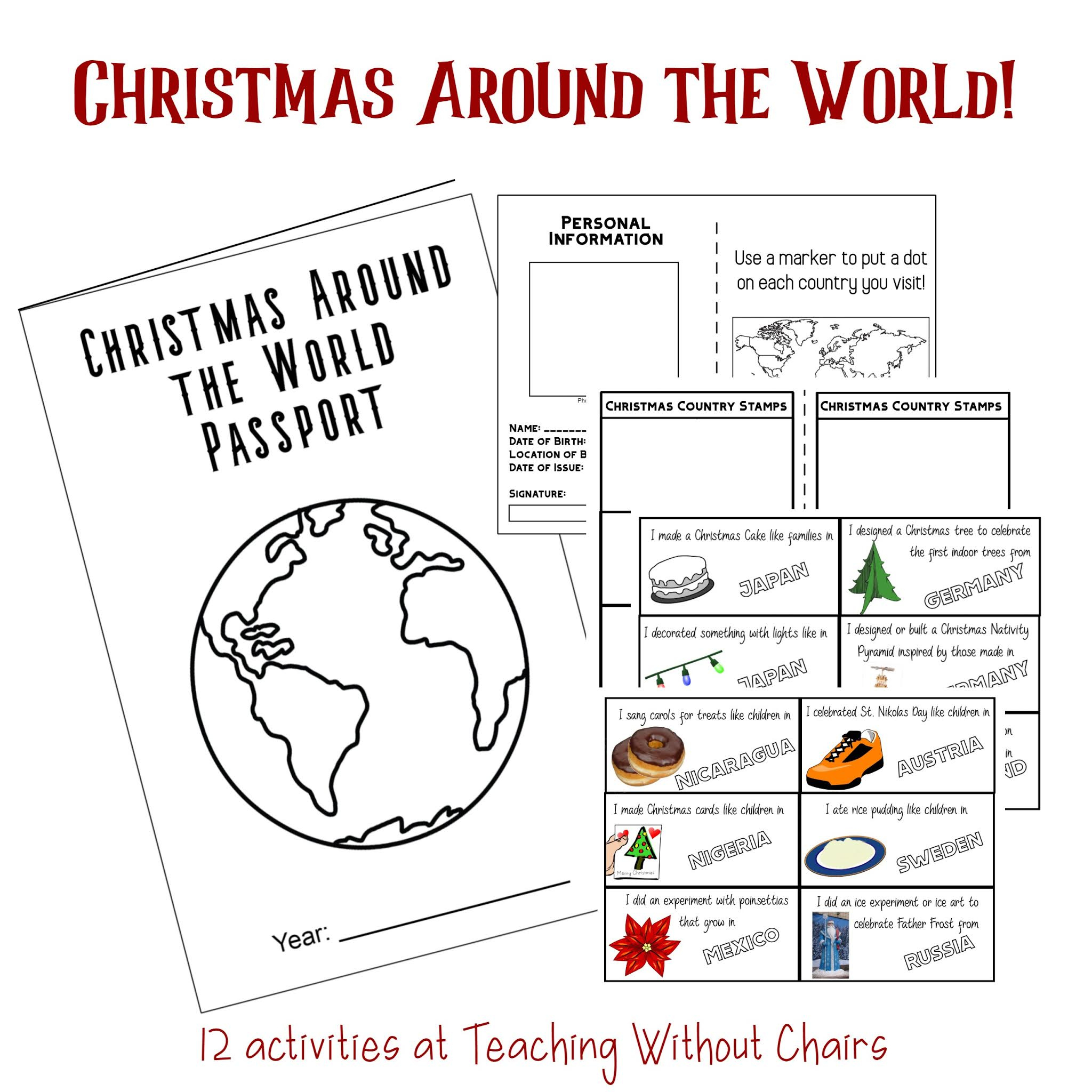Christmas Around The World For Kids Activities -- Homeschooling with Christmas Around the World Worksheets Free