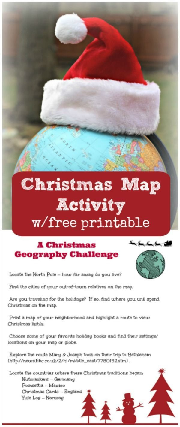 Christmas Around The World | Free Printable Map Activity for Christmas Map Skills Worksheets