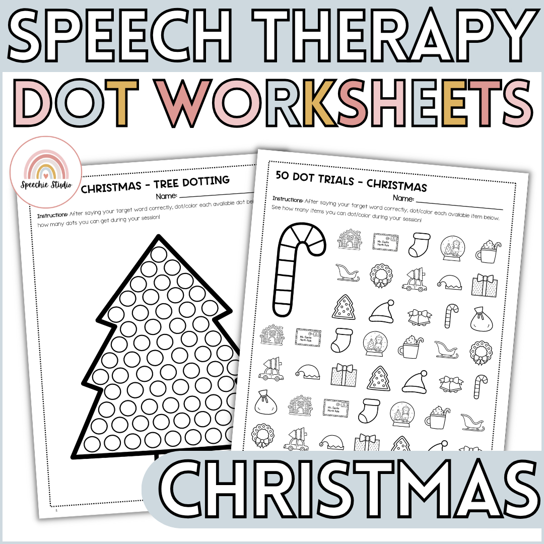 Christmas Articulation And Language Dot Worksheets For Speech within Christmas Speech Therapy Worksheets