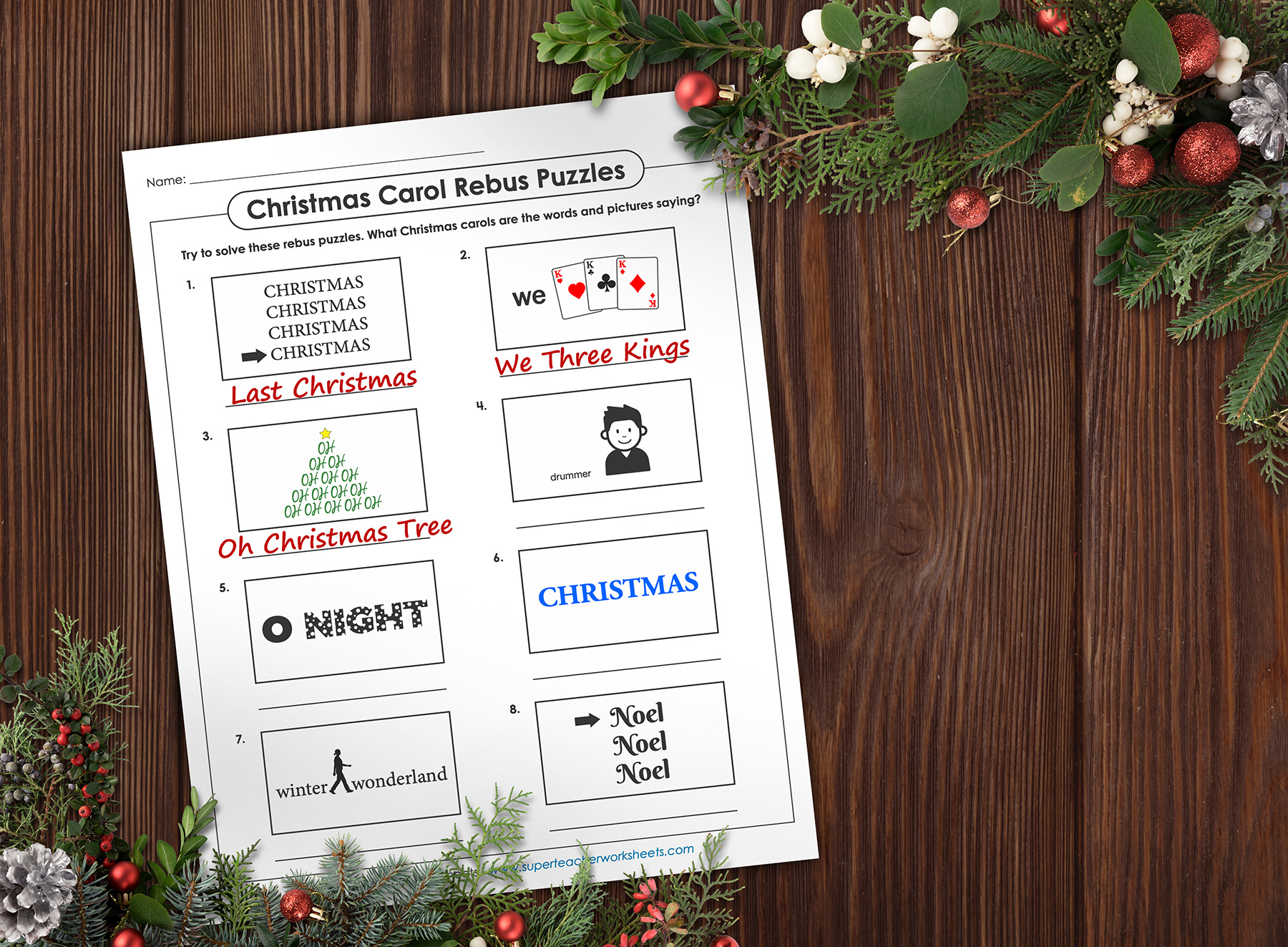 Christmas Carol Rebus Puzzles Blog Post with regard to Christmas Song Challenge Worksheets