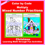 Christmas Colorcode: Multiply Mixed Number Fractions | Made Throughout Multiplying Fractions Christmas Worksheets